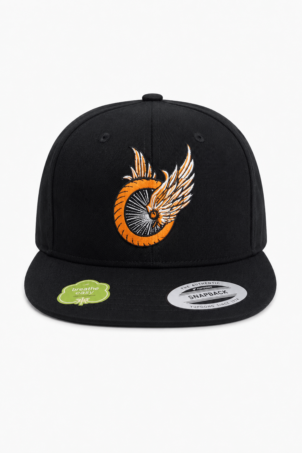 Casquette Moto Snapback Wheel Noire – Billy Eight 5 Casquette snapback moto Wheel Billy Eight vue de face