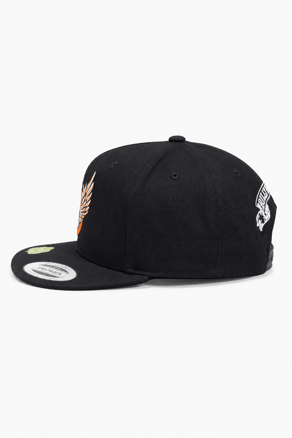 Casquette Moto Snapback Wheel Noire – Billy Eight 4 Casquette biker Wheel Billy Eight vue de profil