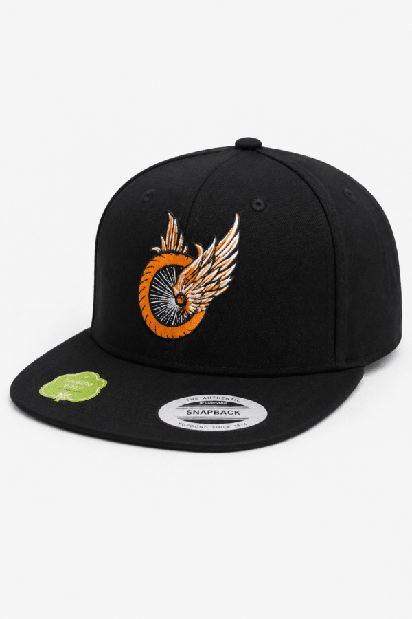 Casquette moto snapback Wheel noire Billy Eight