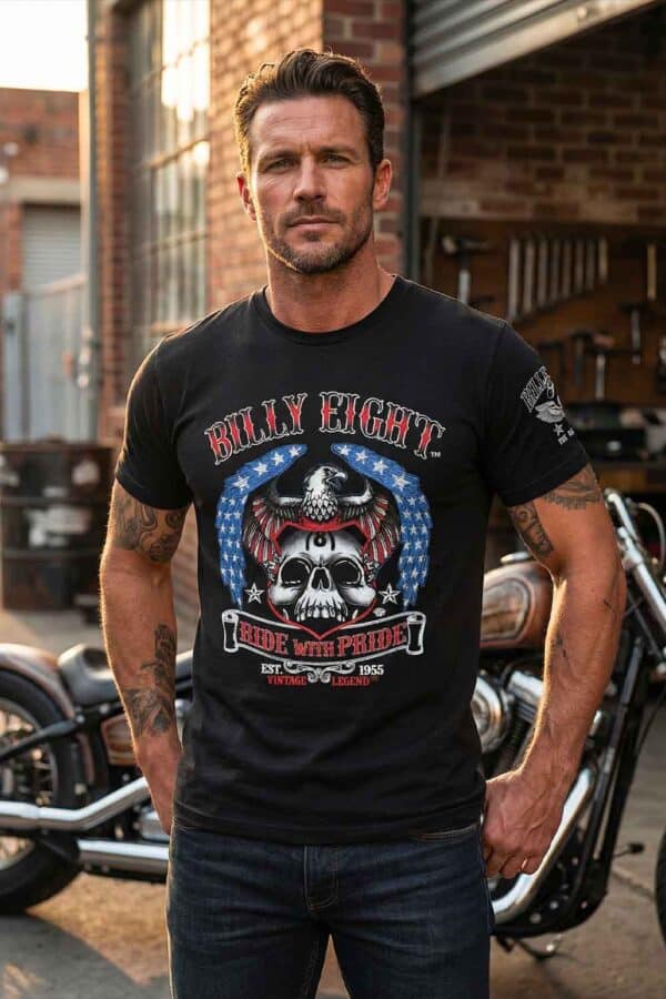 T-shirt Tête de mort - Ride with Pride